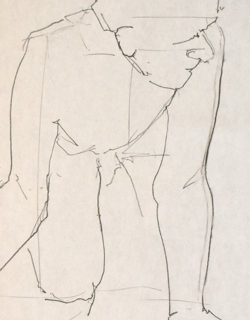 Study of a male Nude - Life Drawing No 620 by Ian McKay