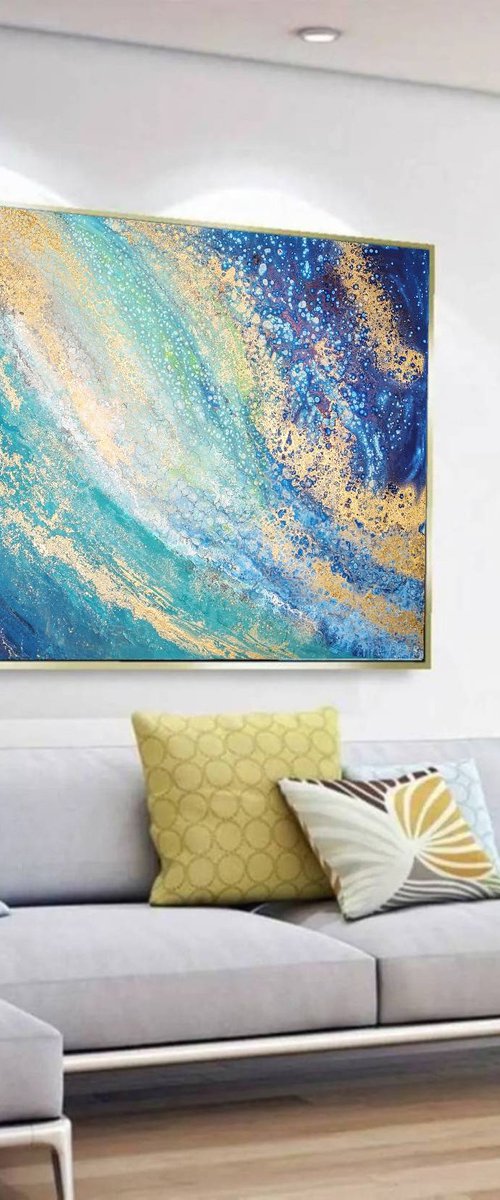 Waves underneath (100x150cm) by Eleni Denart