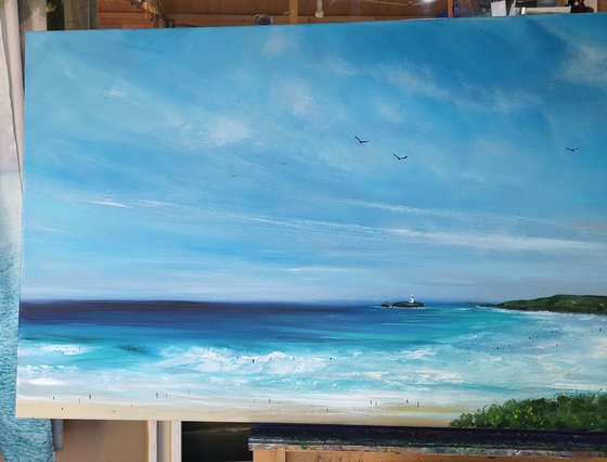 "Gwithian" - Cornish Seascape, Art, Skyscape