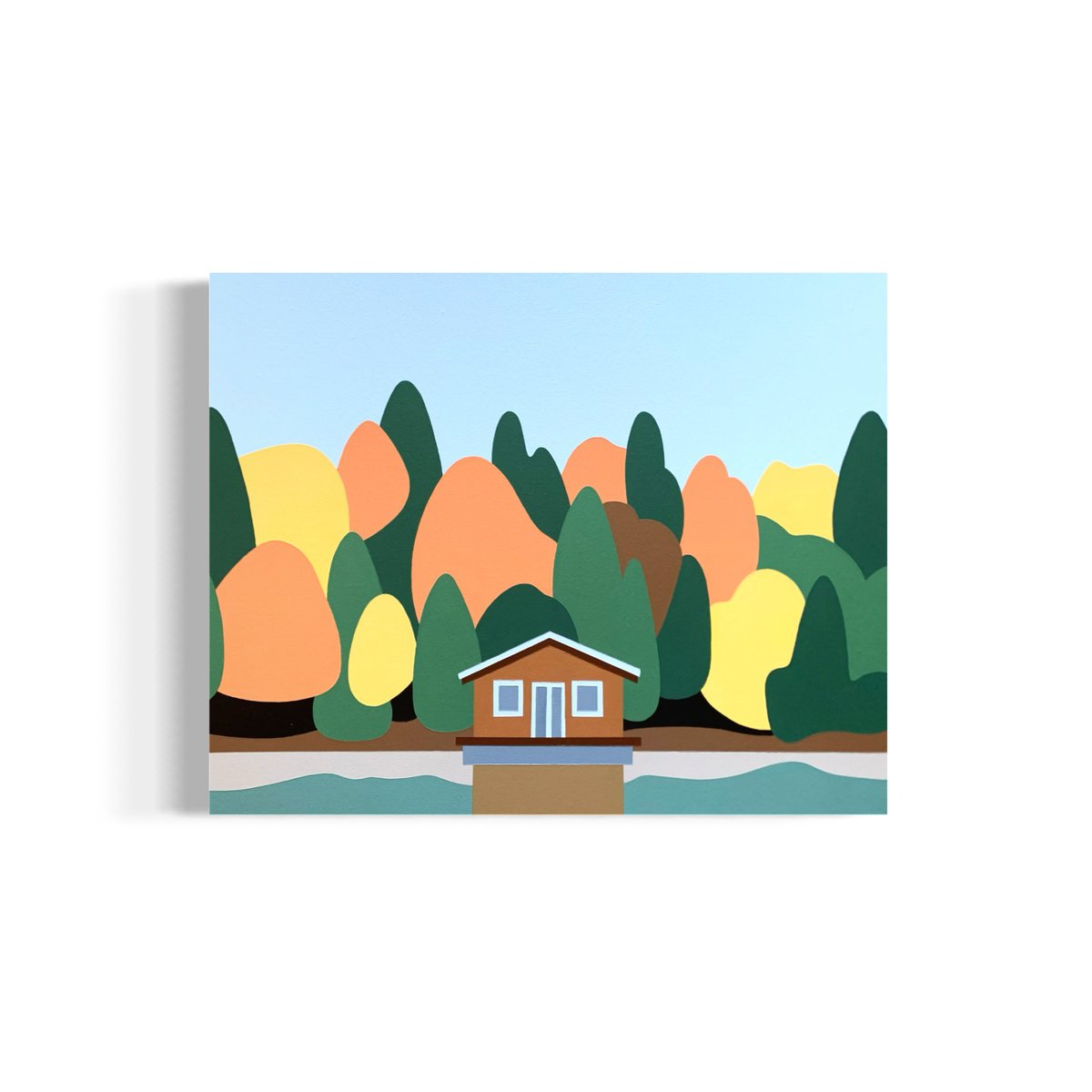 Autumn By The Lake By Zoe Hattersley, 20 X 16, Artwork For Sale On Artfinder