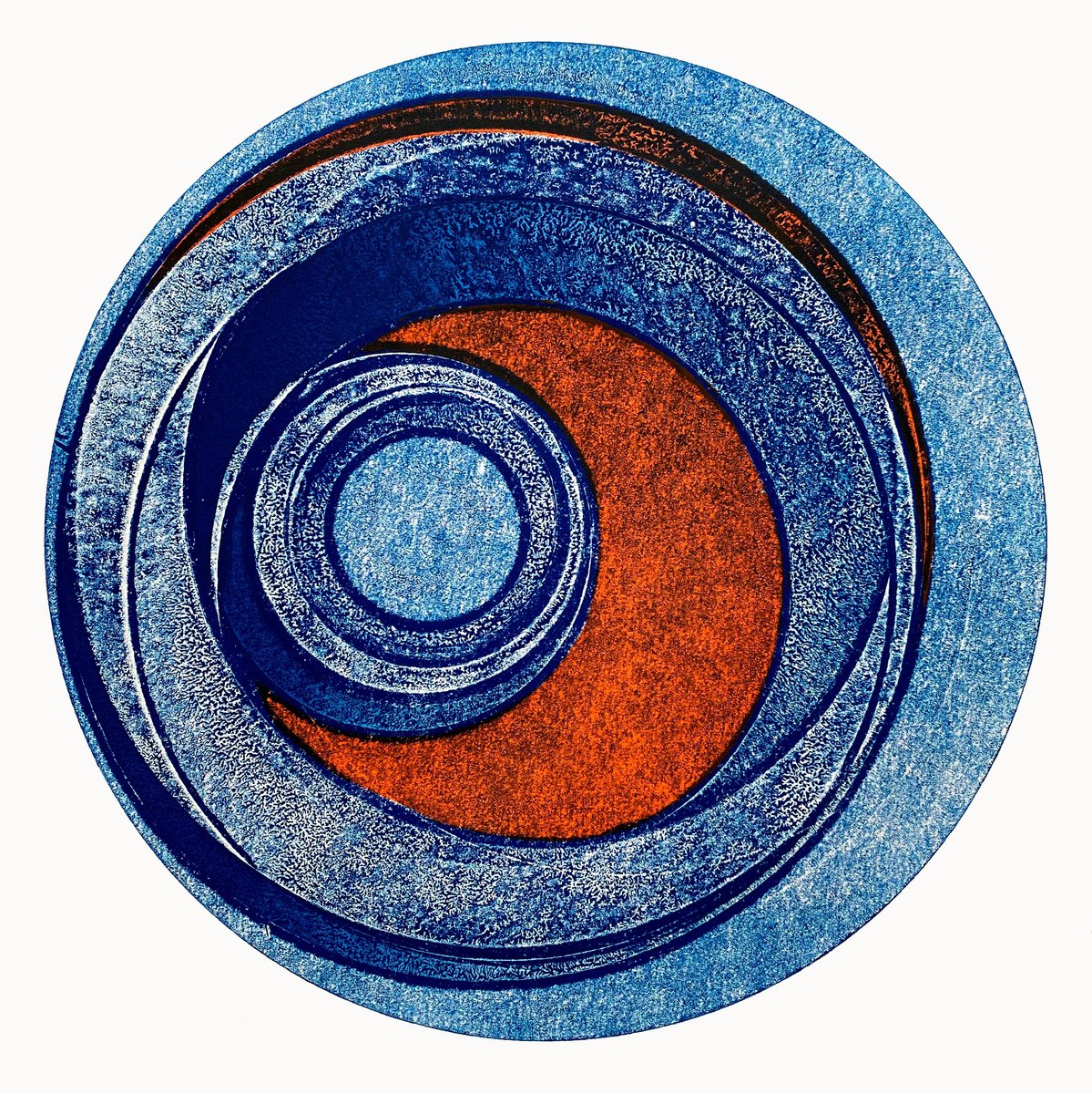 Geometric Abstract Screenprint By Helen Boden, 13 X 13, Loop, Original Artwork