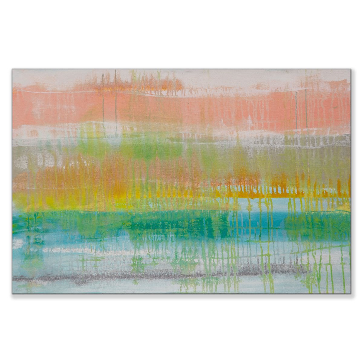 Abstract Acrylic Painting By Hilary Winfield, 36 X 24, Cascading 2, Original Artwork