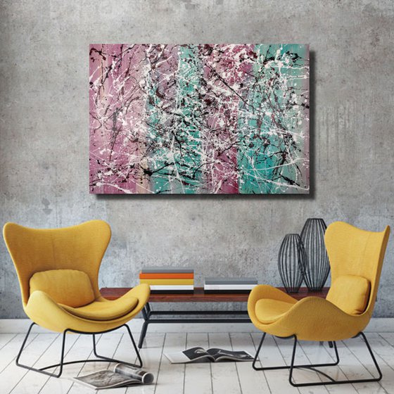 pollock abstract paintings for living room/extra large painting/abstract Wall Art/original painting/painting on canvas 120x80-title-c674