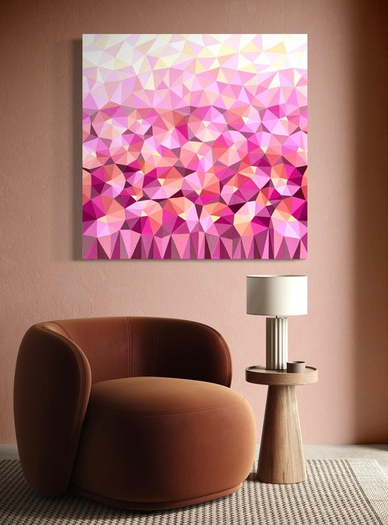 RASPBERRY ABSTRACT FLOWERS