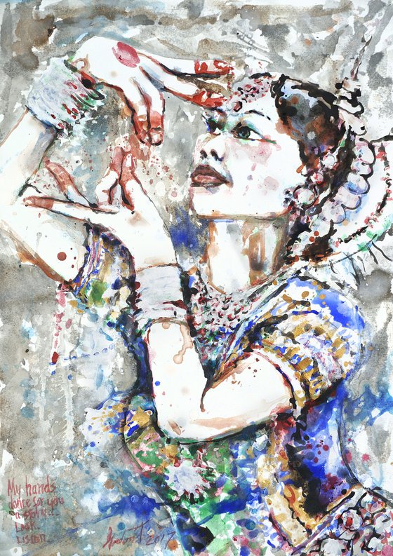 My hands dance for you a story. Look. Listen