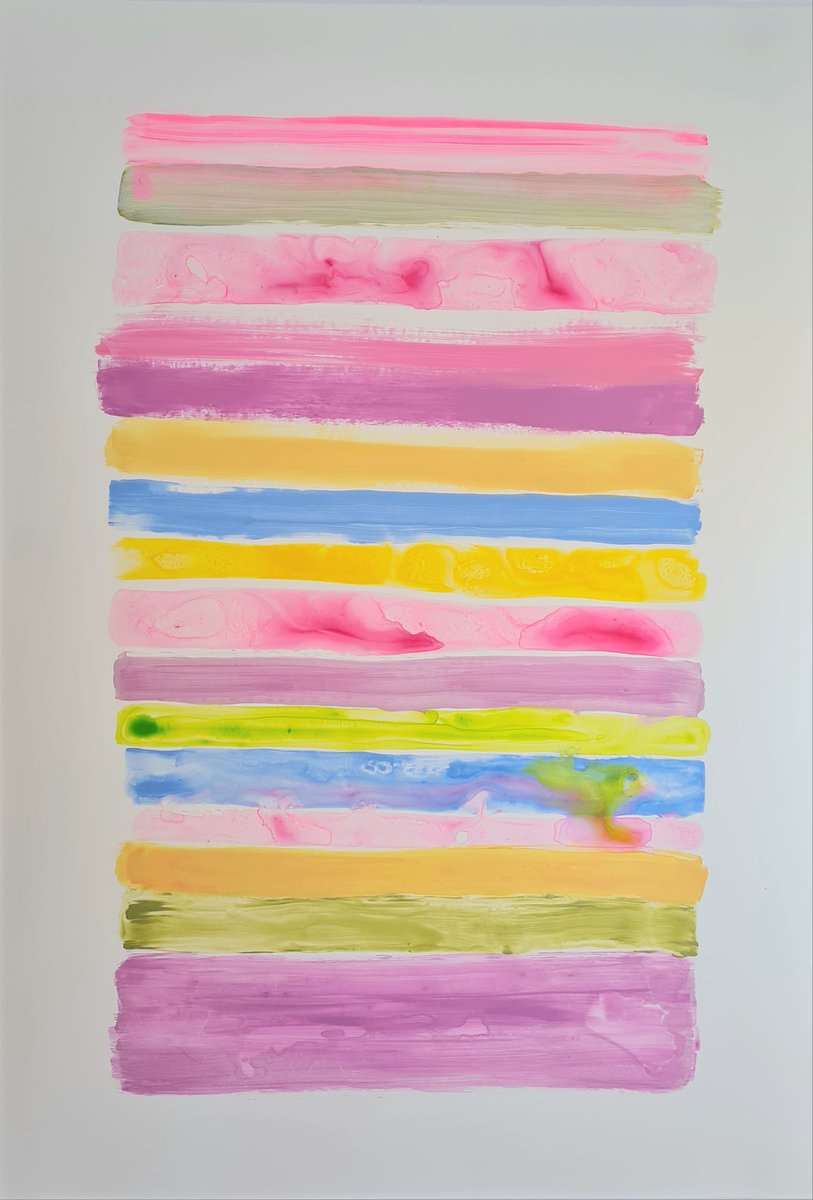 Happy Stripes Pink by Wioletta Gancarz