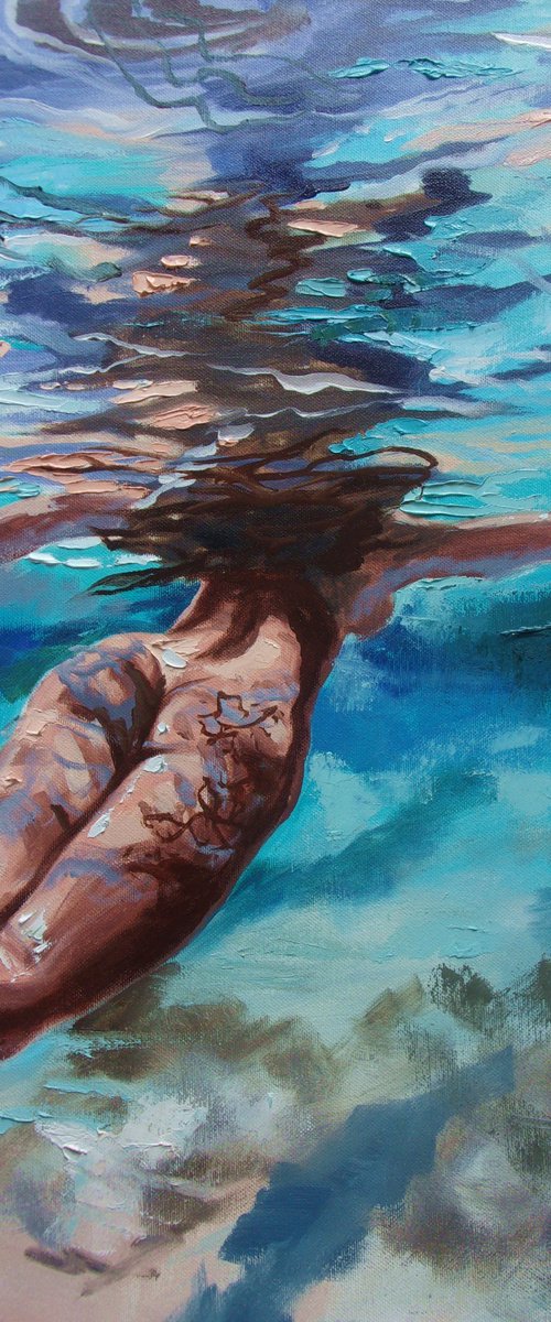 " UNDERWATER GIRL SWIMMING  " by Monika Luniak