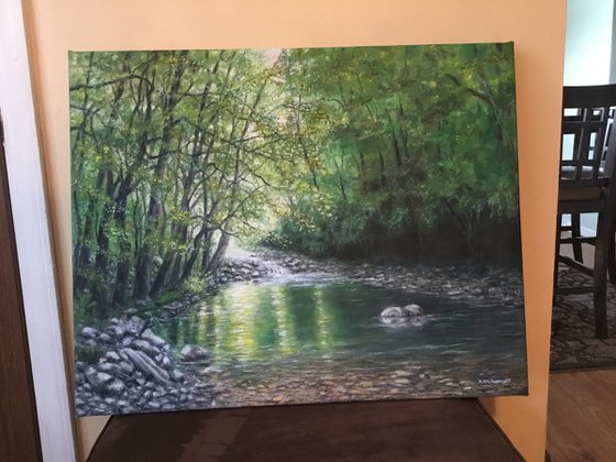 MOUNTAIN POOL by K. McDermott - oil 24X30 (SOLD)