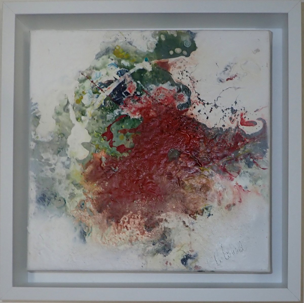 Abstract Acrylic Painting By Christa Haack, 14 X 14, Moving 1, Original Artwork