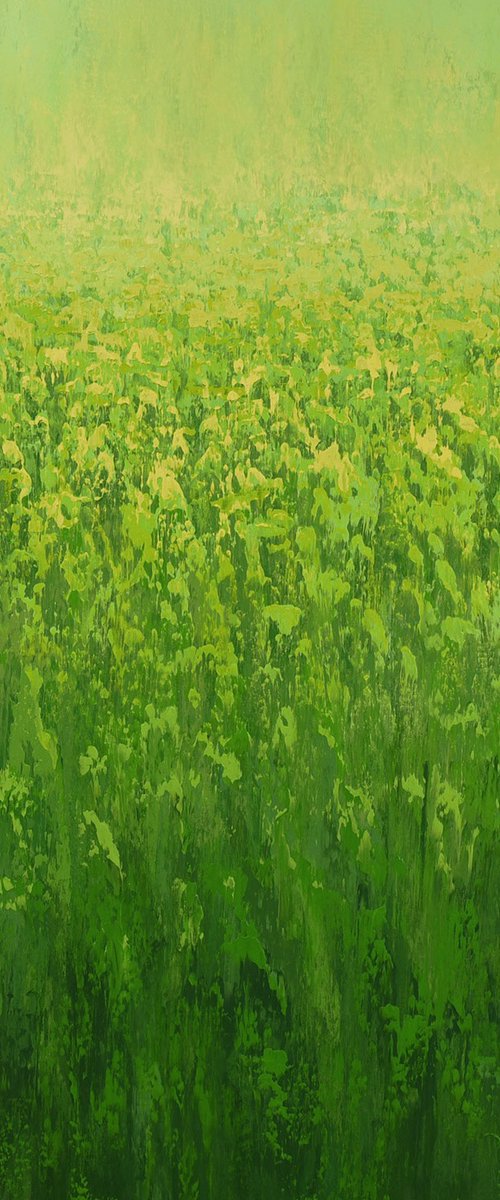 Green Hues - Color Field by Suzanne Vaughan