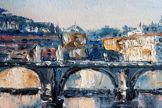 "Rome", city landscape, St. Angelo Bridge, Italy