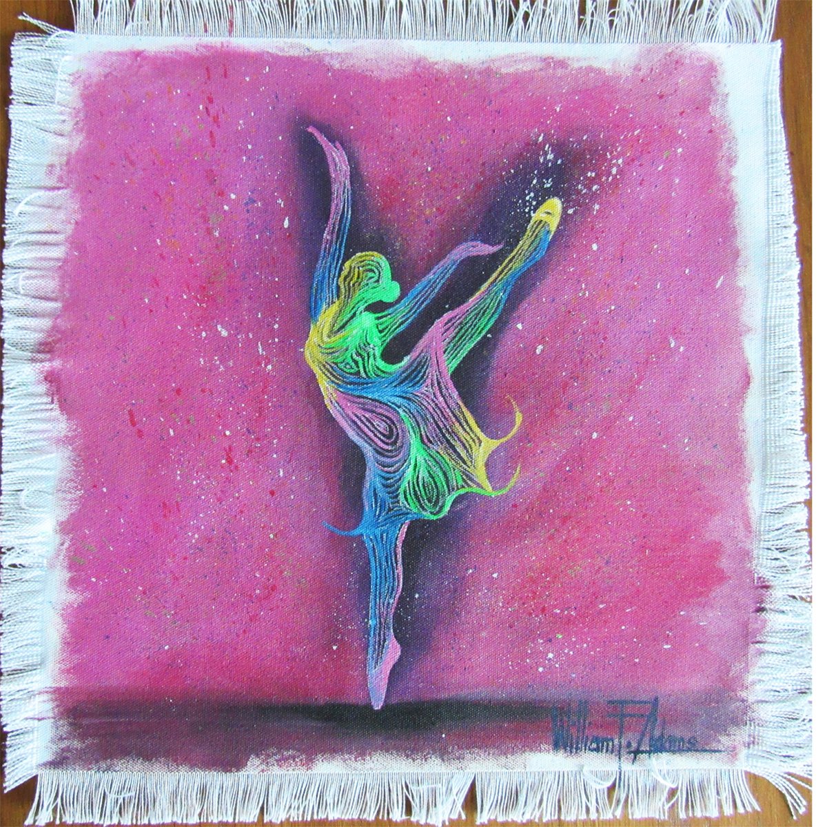 Abstract Acrylic Painting By William F. Adams, 17 X 17", This Dance Has Chosen Me!, Original Artwork