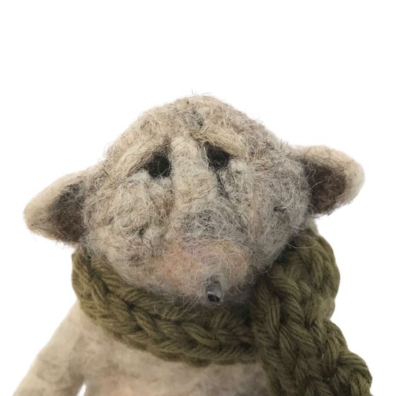 Reblochon, felted wool bear