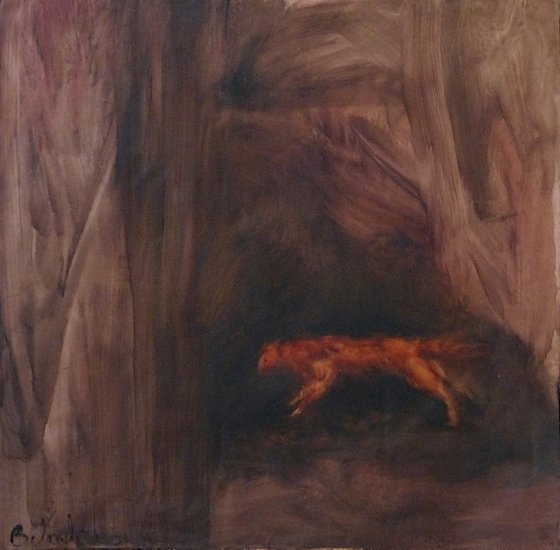 The Fox, oil on canvas 100x100 cm