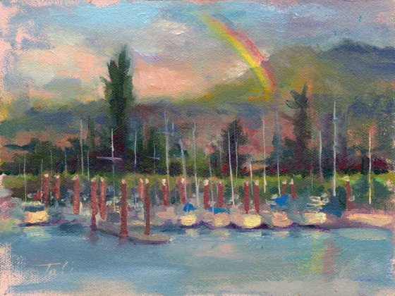 New Covenant - rainbow over marina