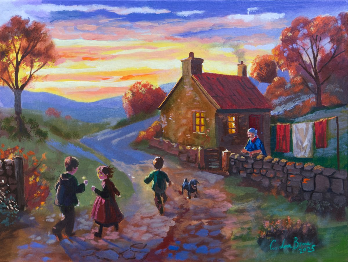 Impressionistic Landscape Oil Painting By Gordon Bruce, 16 X 12, Grandma