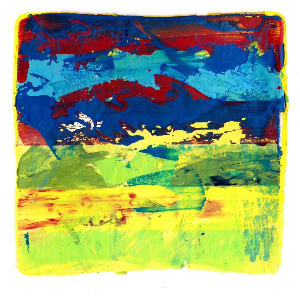 Organic Landscape Limited Edition Print By Adam Grose Ma Pgce, 7 X 7, Longrun Meadow, Original Artwork