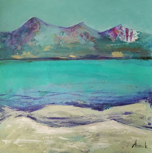 Summer turquoise lake landscape by Anna Soghomonyan