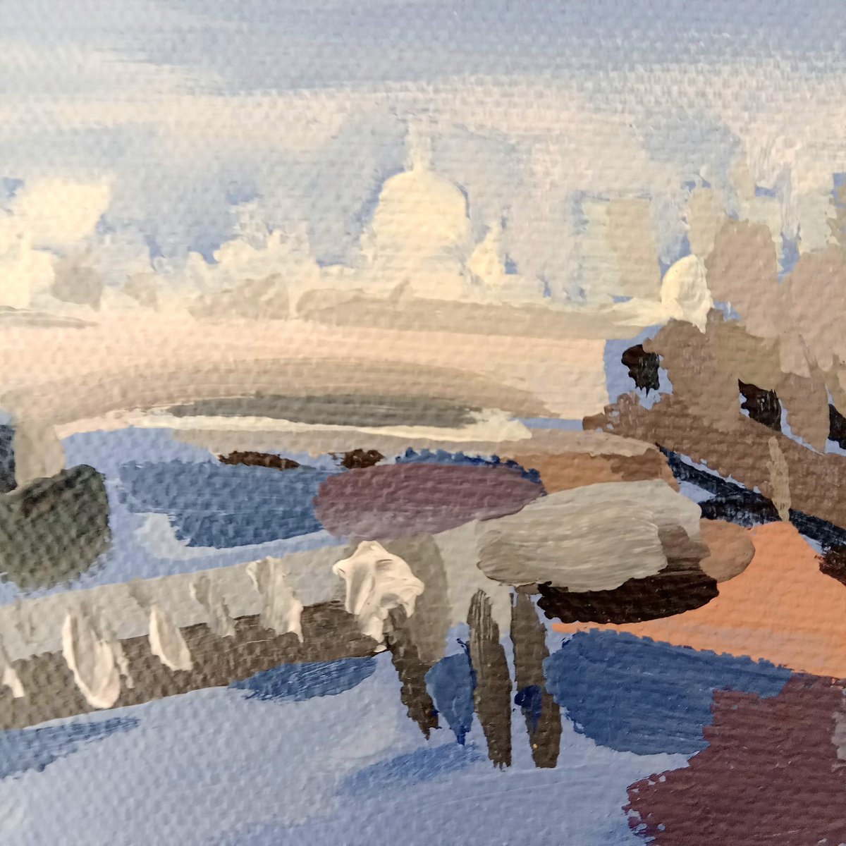 Dinky View Of The Royal Festival Hall By Sarah Adams, 6 X 4, Artwork For Sale On Artfinder
