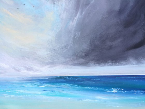 Seascape, Let the Light Shine In - Panoramic, XL, Modern Art Office Decor Home