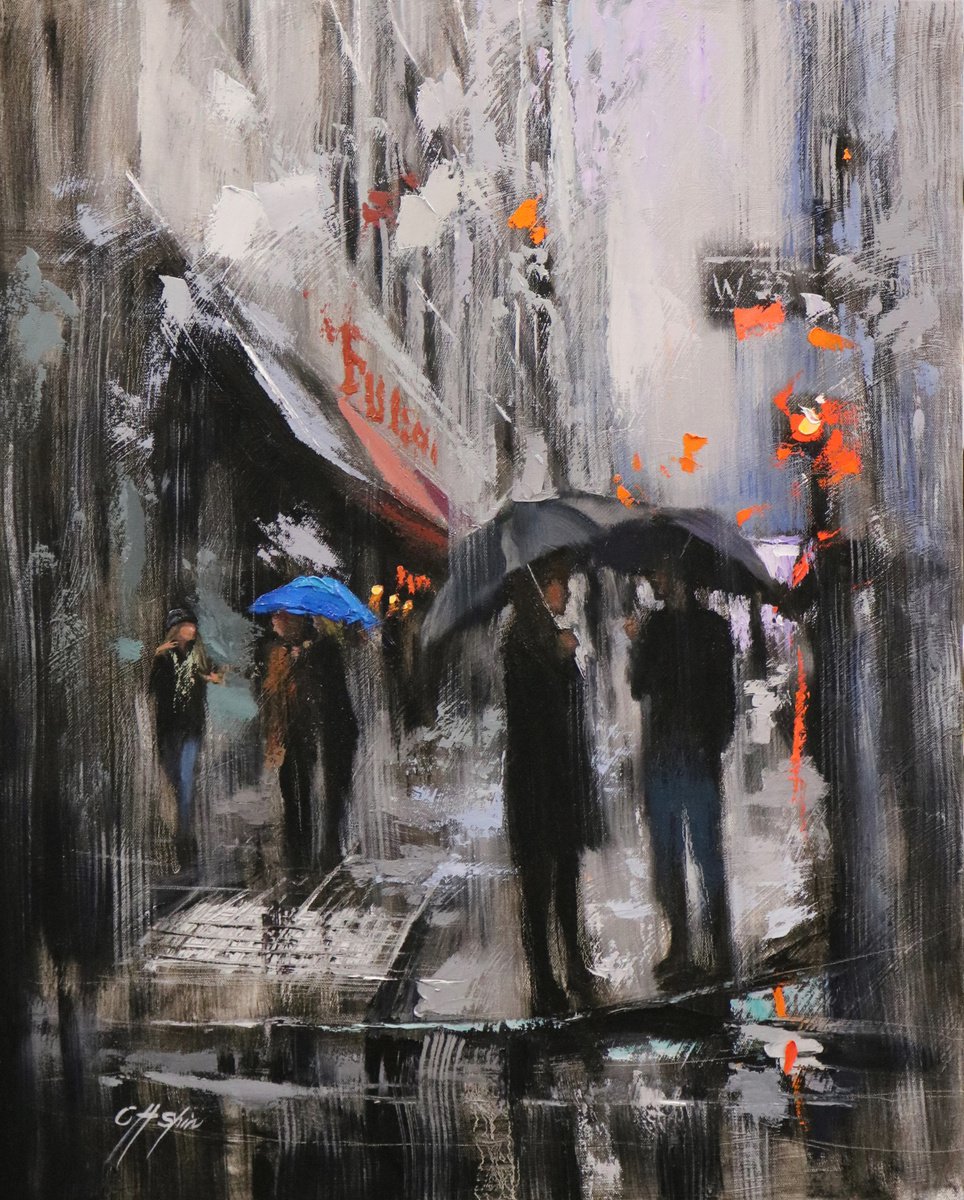 Streets of New York 11 Rainy Day by Chin H Shin