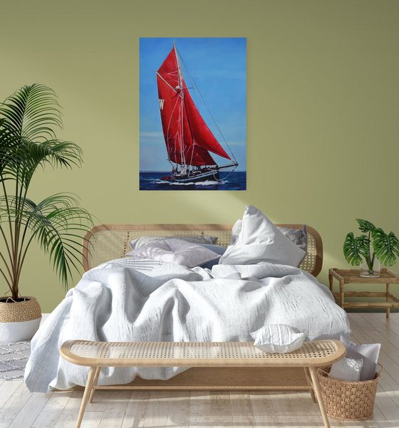 Red sailboat
