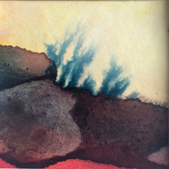 Rocks  I  Landscape Miniature Watercolor