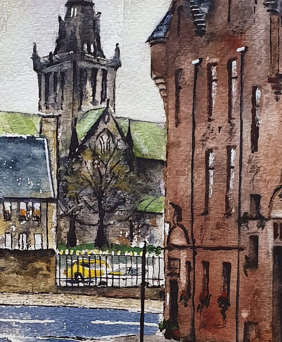 Glasgow Cathedral Scottish Cityscape Watercolour