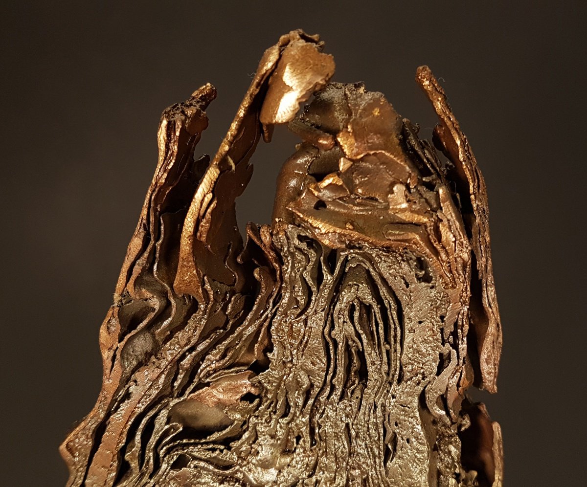 Impressionistic Botanical Bronze Sculpture By Wichert Van Engelen, 4 X 8", Not A Green Cabbage, Original Artwork