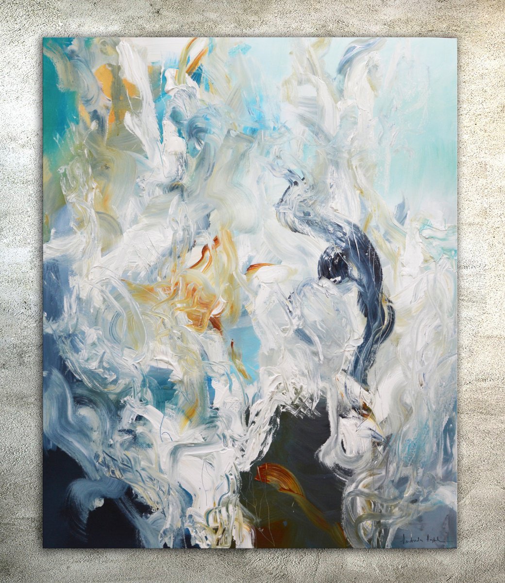 Abstract Acrylic Painting By Andrada Anghel, 32 X 40, In Depth, Original Artwork