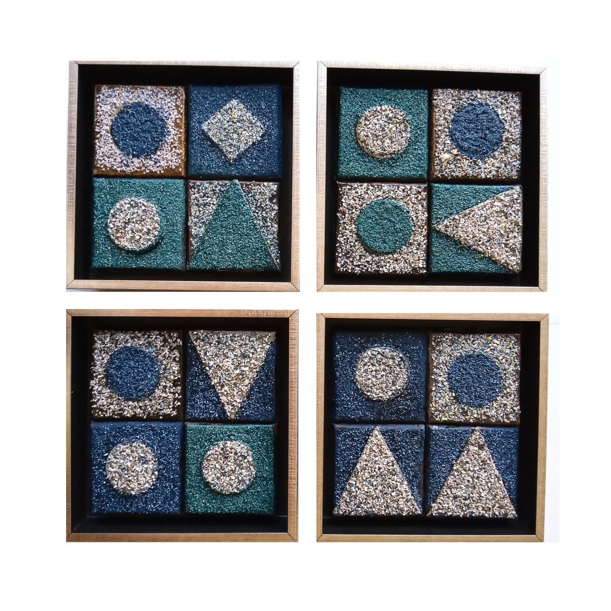 Abstract Relief By Rossitza Trendafilova, 14 X 14", "Green Division", Original Artwork