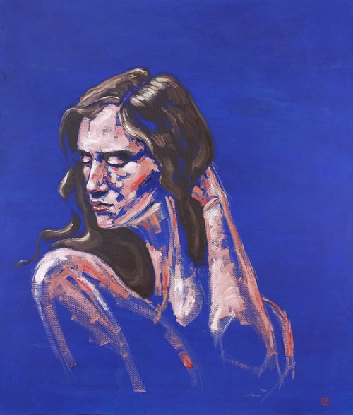 Abstract woman portrait 60x50 cm oil painting by Tatiana Myreeva