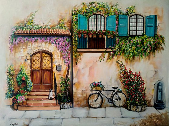 Tempo d' estate - realistic landscape - oil painting