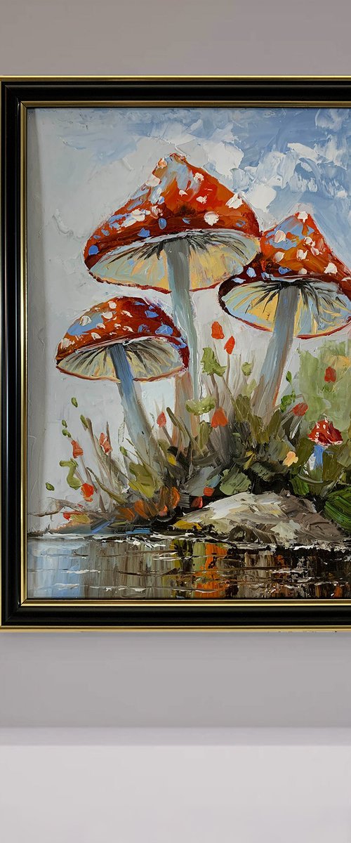 Fly agaric.Mushrooms landscape by Vita Schagen