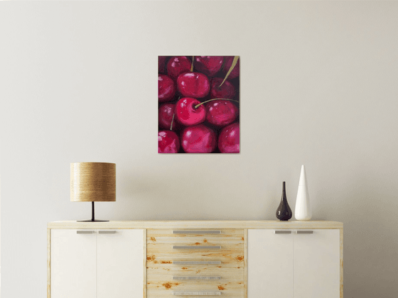 Juicy cherries, 50 х 60 cm, oil on canvas