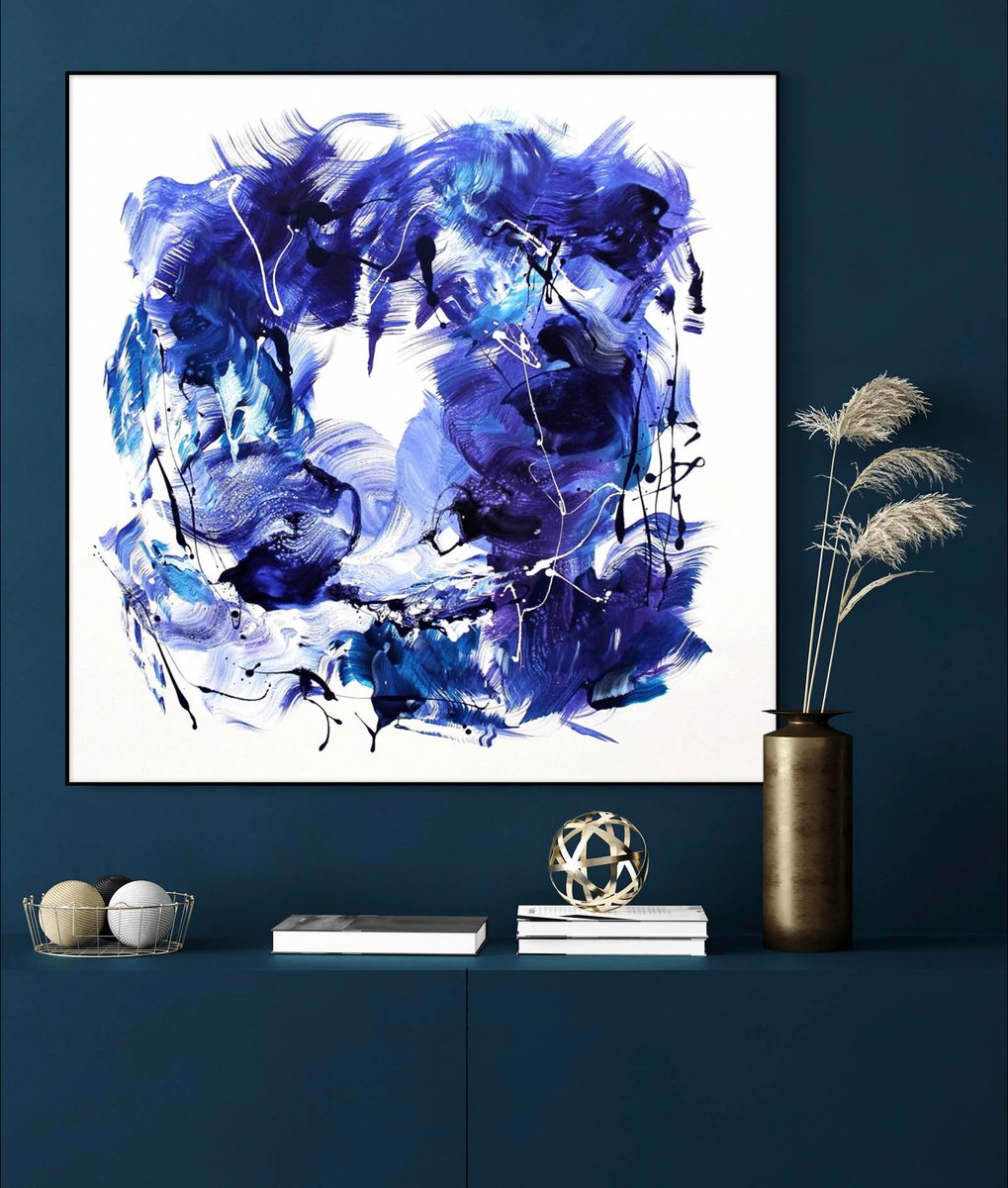 Abstract Acrylic Painting By Paresh Nrshinga Frsa, 40 X 40", Reach For The Sky, Original Artwork