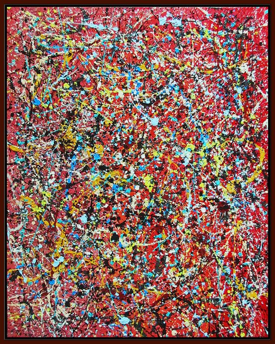 NEW SPRING,  POLLOCK MODE,  XL,  framed