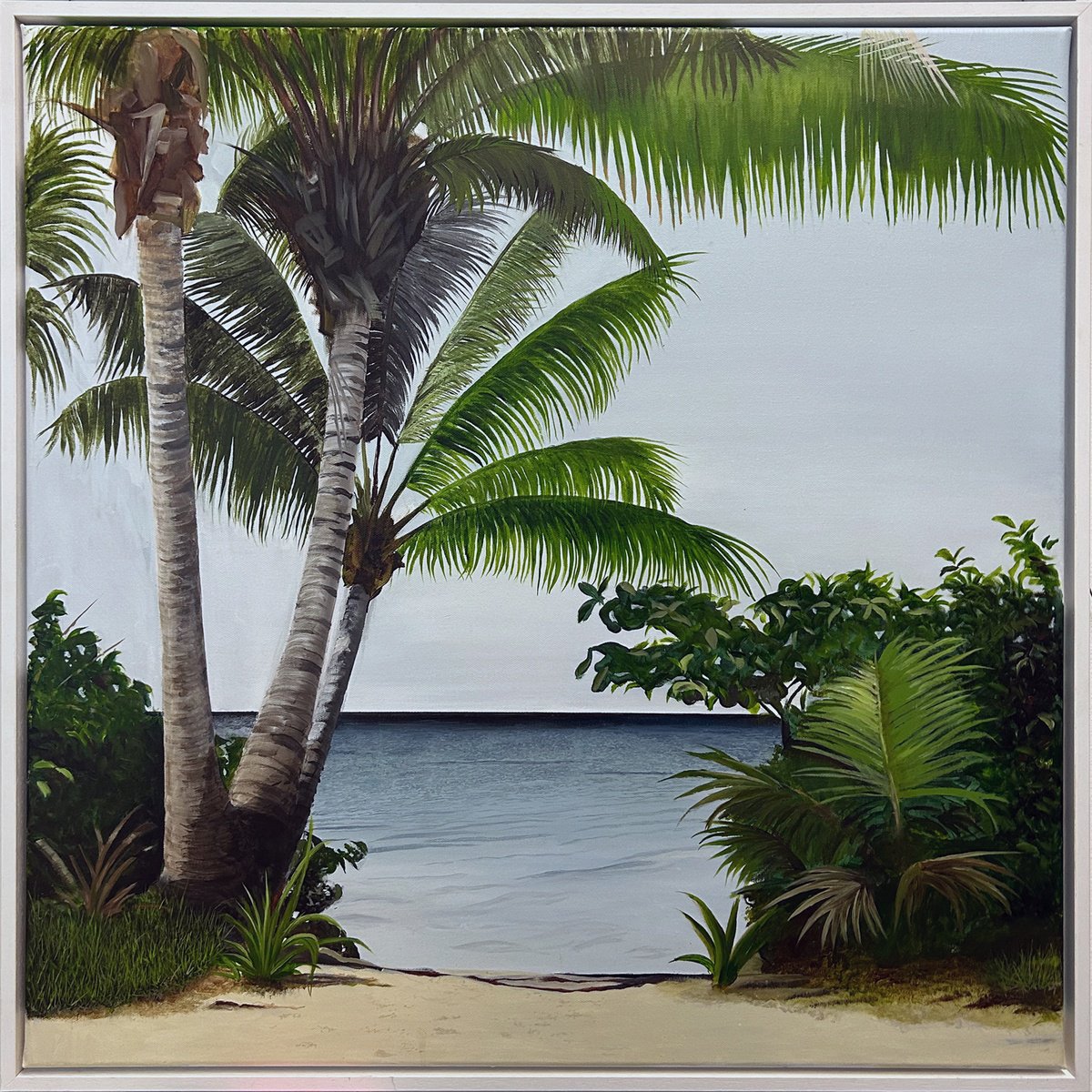 Oil Painting , Stillness By The Sea By Robert Kerr, 33 X 33, Artwork For Sale On Artfinder