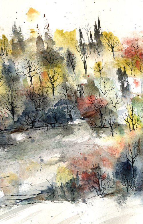 Forest on the hill by Aniko Hencz