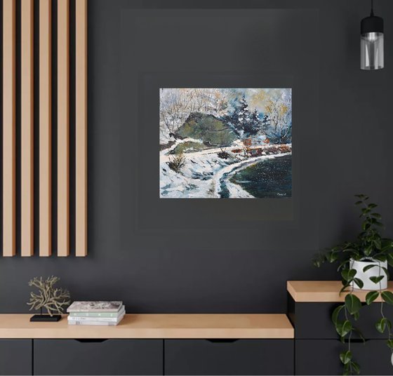 Snow on the river - 7623