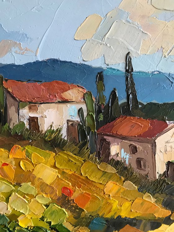 Provence landscape 22x22cm