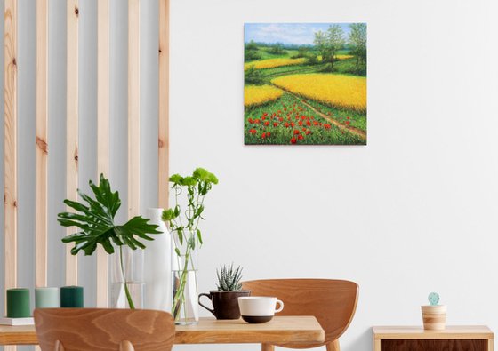 Wheat field and poppy meadow