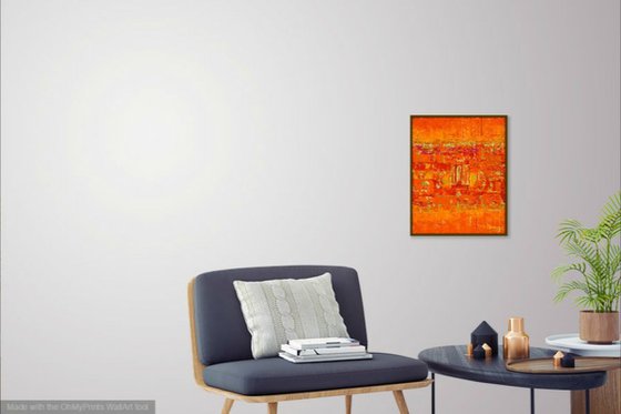 Primitive Abstract Gold Orange Wall Panel