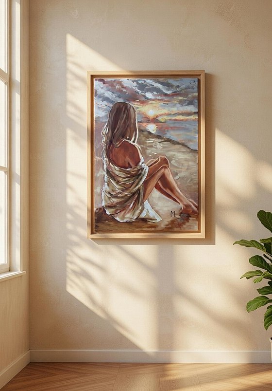 " SEA VIEW WITH SUNSET "