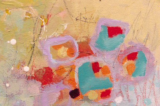 Moment paisible - Original mixed-media small abstract painting - Ready to hang