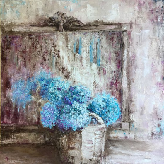 The Blue Shutters  Impressionist Flowers / Still Life