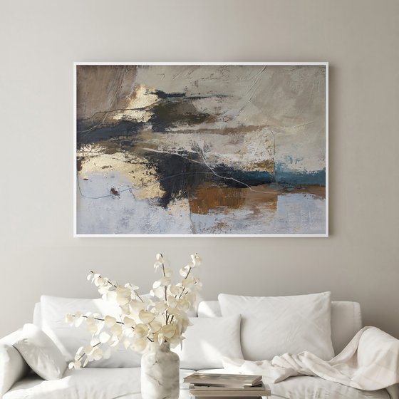 "Delight 2" Abstract acrylic brown beige