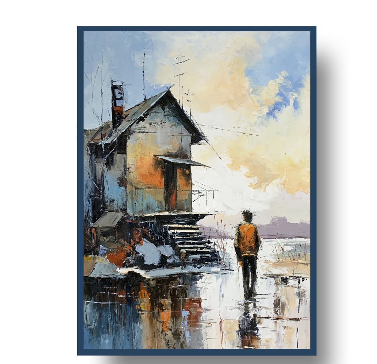 Expressive Portrait Oil Painting By Vita Schagen, 20 X 28", A New Chapter., Original Artwork