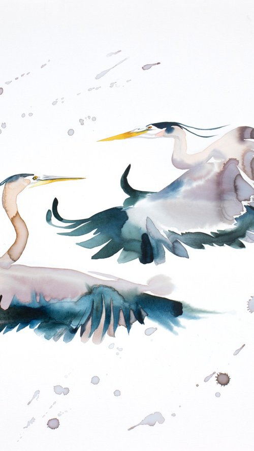 Herons in Flight No. 8 by Elizabeth Becker