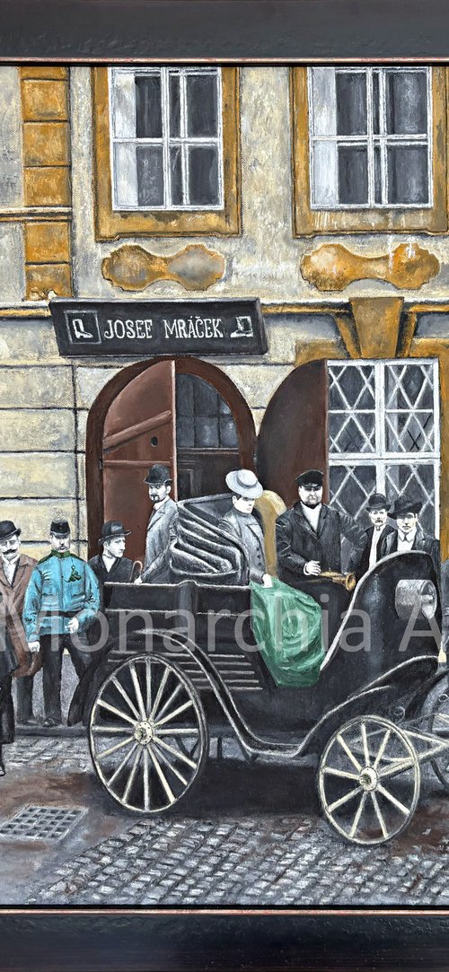 The first automobile in Prague, 1898 by Jan Machac